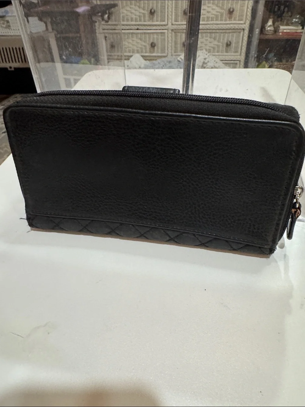 Franco Sarto Black Quilted Women's Wallet Clutch